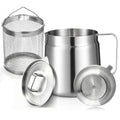 68oz Stainless Steel Deep Fryer Pot with Basket S394