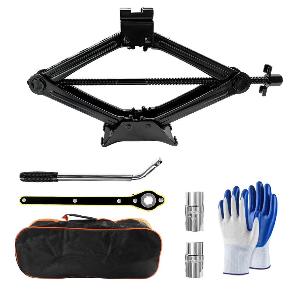 2 Ton Portable Scissor Jack Kit with Lug Wrench Q8487