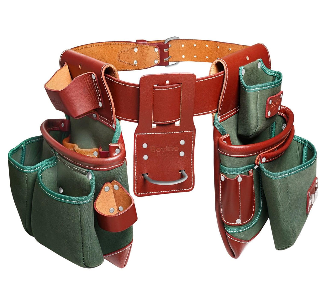 Nylon and Leather 21-Pocket Tool Belt with Hammer Holder W817464