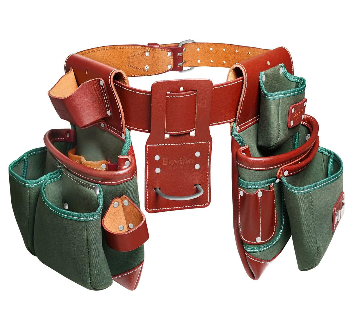 Nylon and Leather 21-Pocket Tool Belt with Hammer Holder W817464