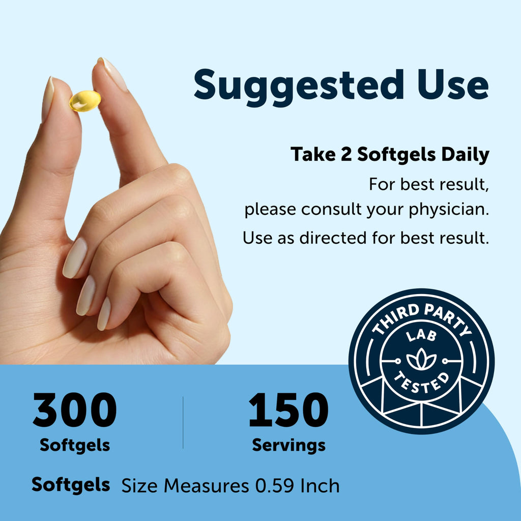 Omega-3 Fish Oil 1,000mg 300 Softgels Lemon Flavored D2618