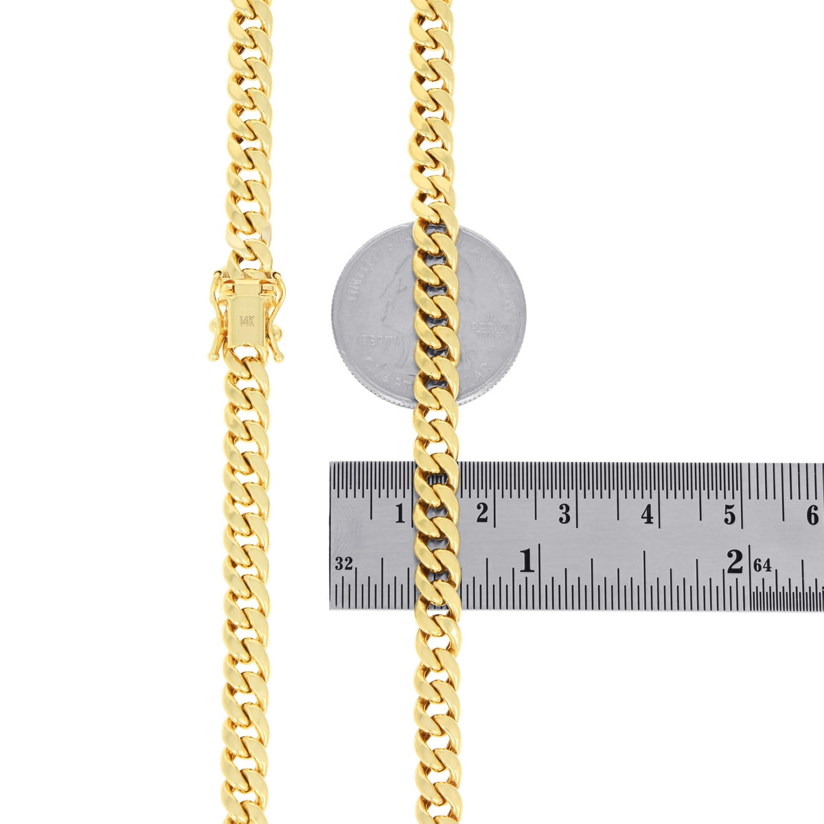 14k Yellow Gold Cuban Chain Necklace N79659