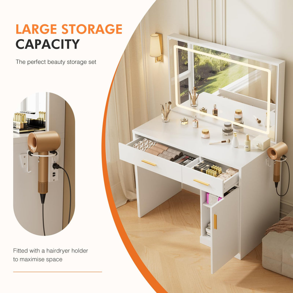Makeup Vanity Desk with LED Mirror K17006