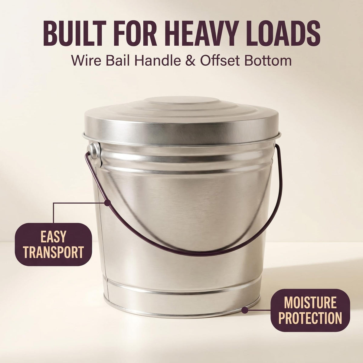 6 Gallon Galvanized Steel Storage Can with Locking Lid Y276278