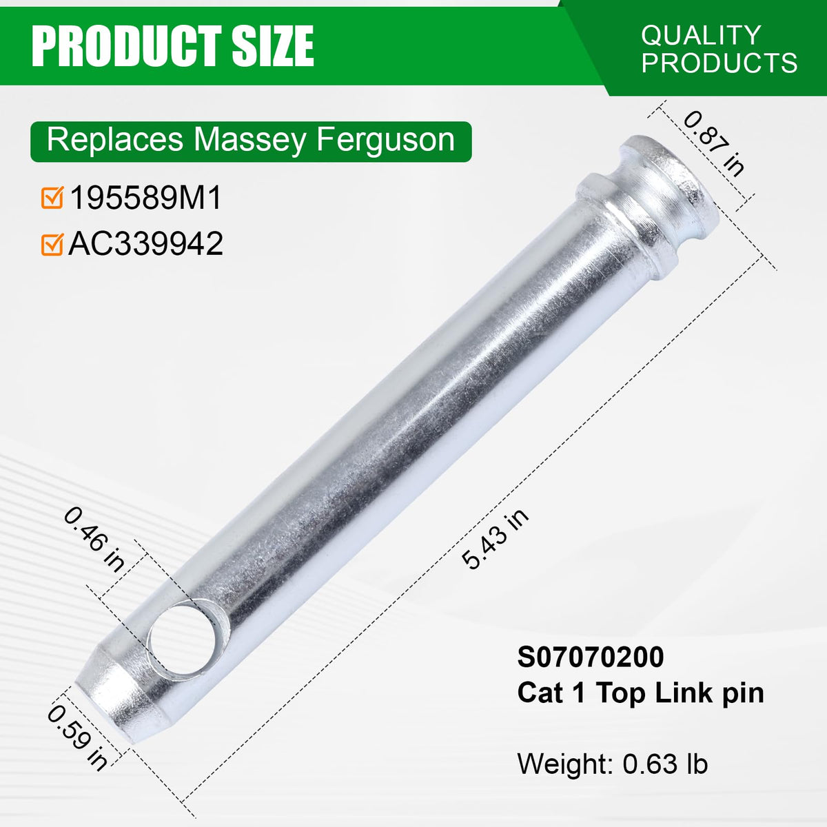 Cat 1 Tractor Top Link Pin Hitch 4 Pack R6122