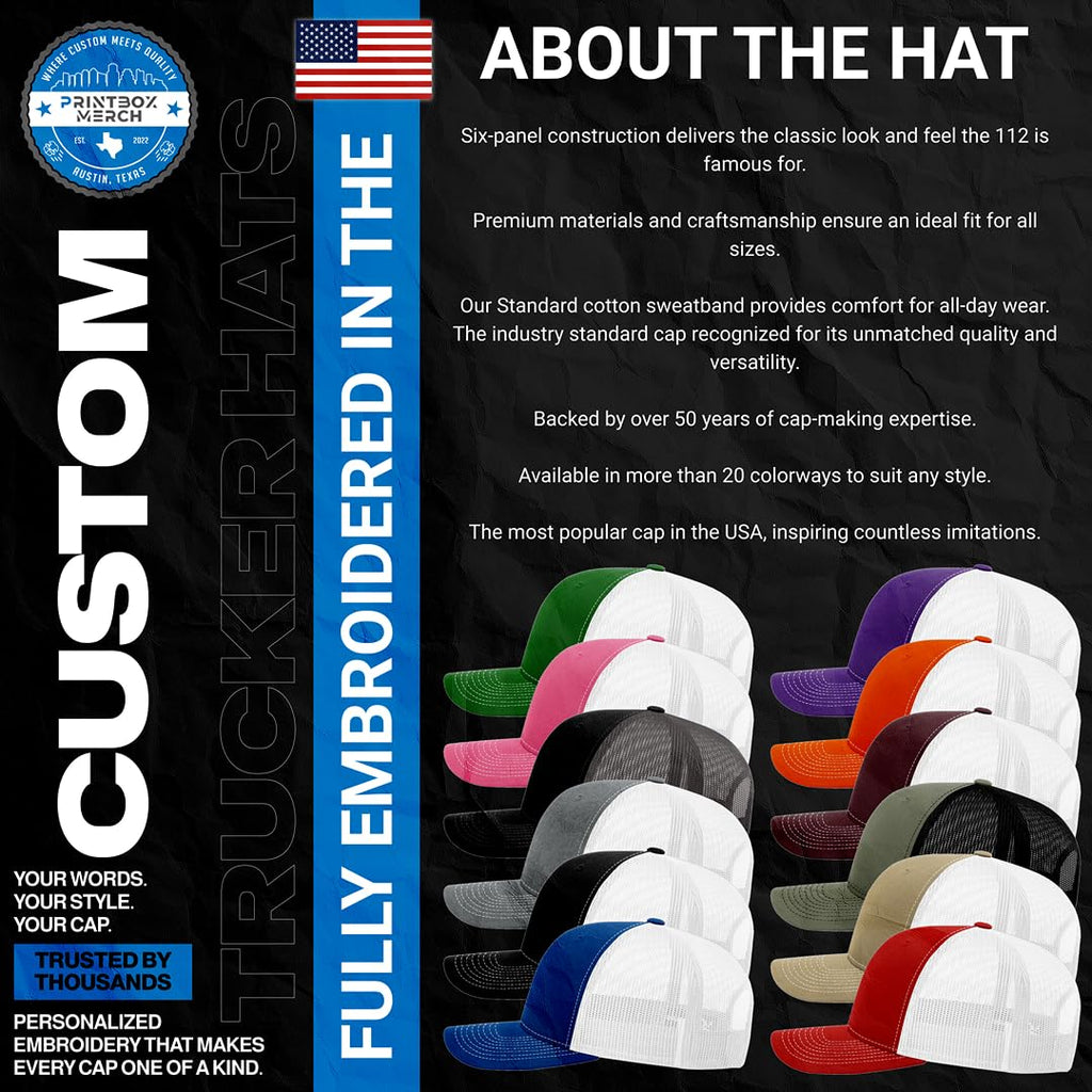 Custom Embroidered Adjustable Snapback Trucker Cap Black J437