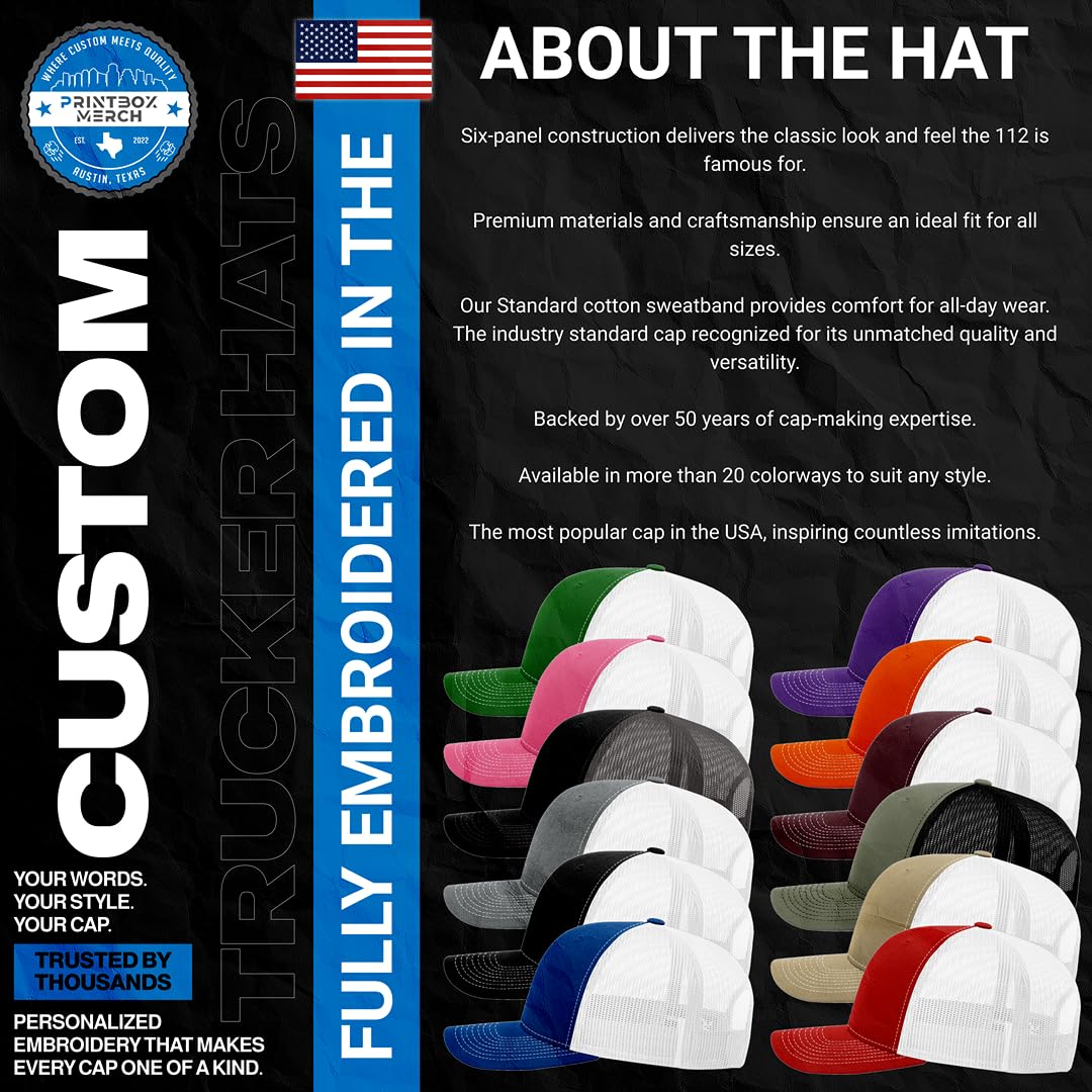 Custom Embroidered Adjustable Snapback Trucker Cap Black J437