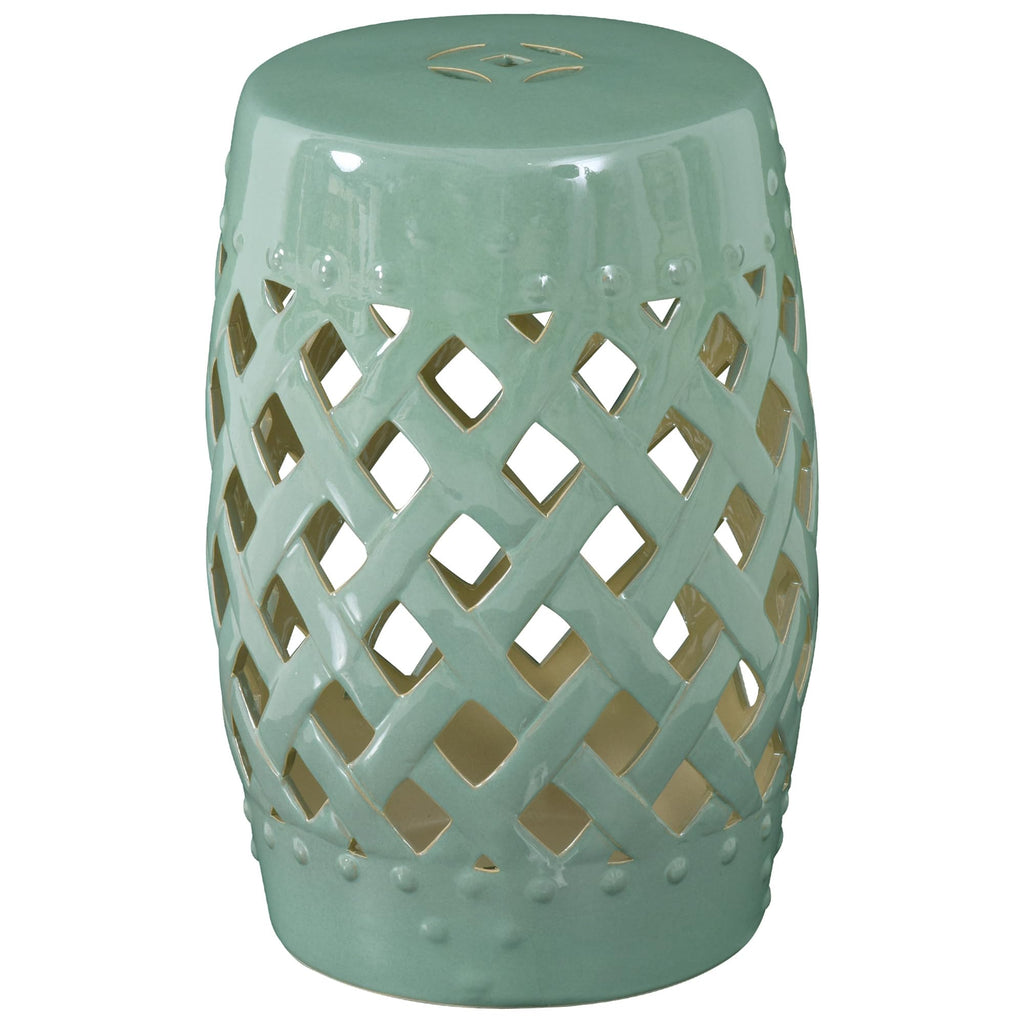 Ceramic Garden Stool Outdoor Stool Green T272463