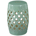 Ceramic Garden Stool Outdoor Stool Green T272463