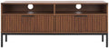 Walnut Brown Black 2 Drawer TV Stand Y9729