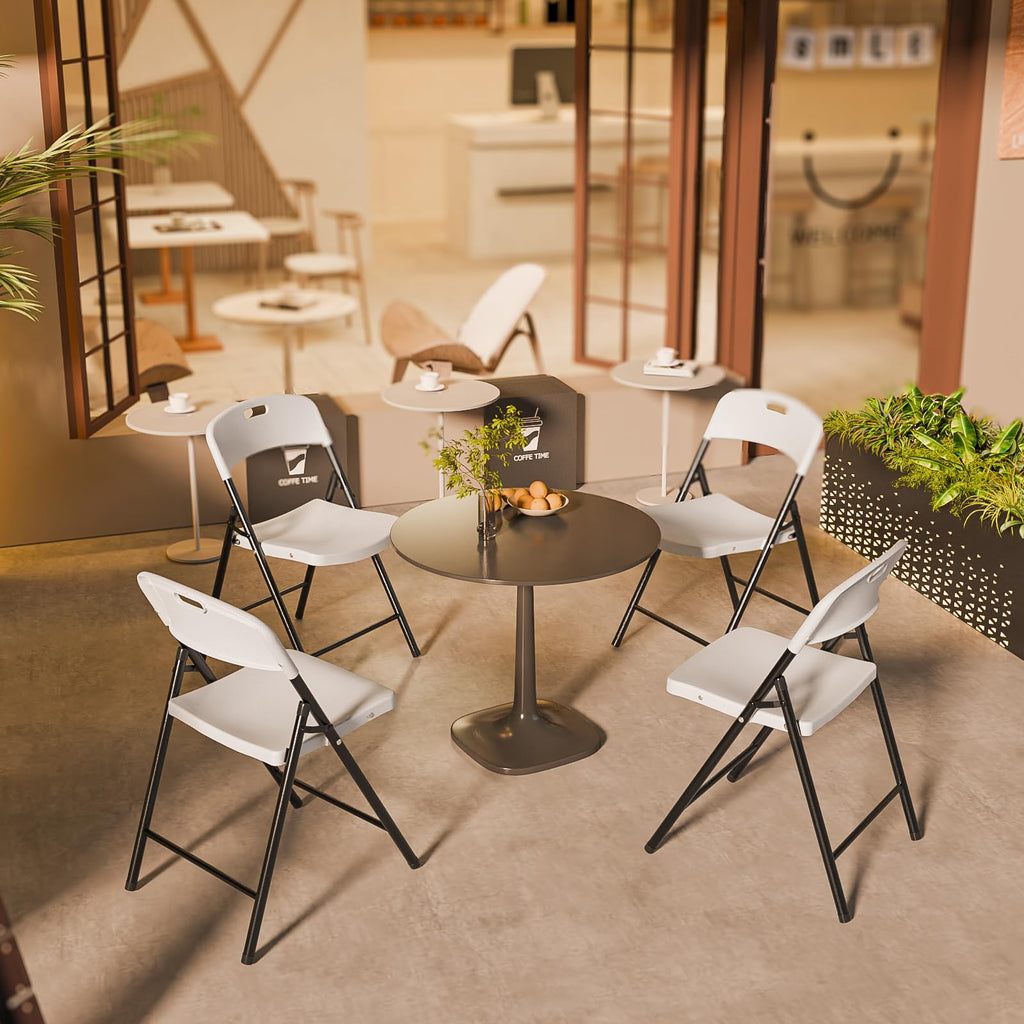 White Plastic Folding Chairs 10-Pack Y656673