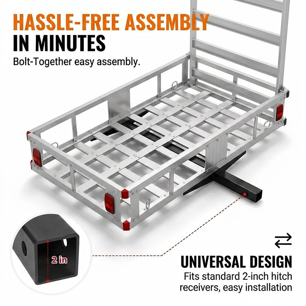 Aluminum Hitch Cargo Carrier with 27.5 in Folding Ramp S37058