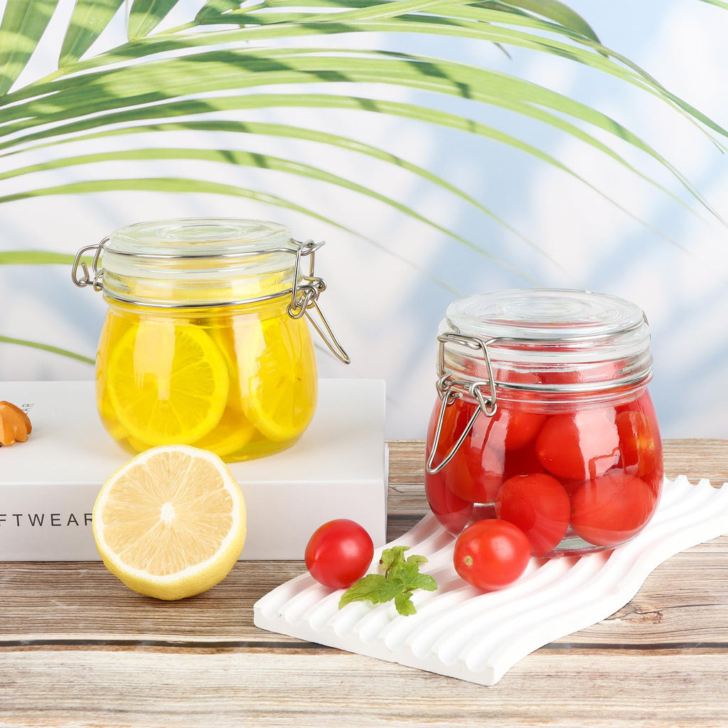 16oz Glass Jars with Airtight Lids, 6 Pack K949