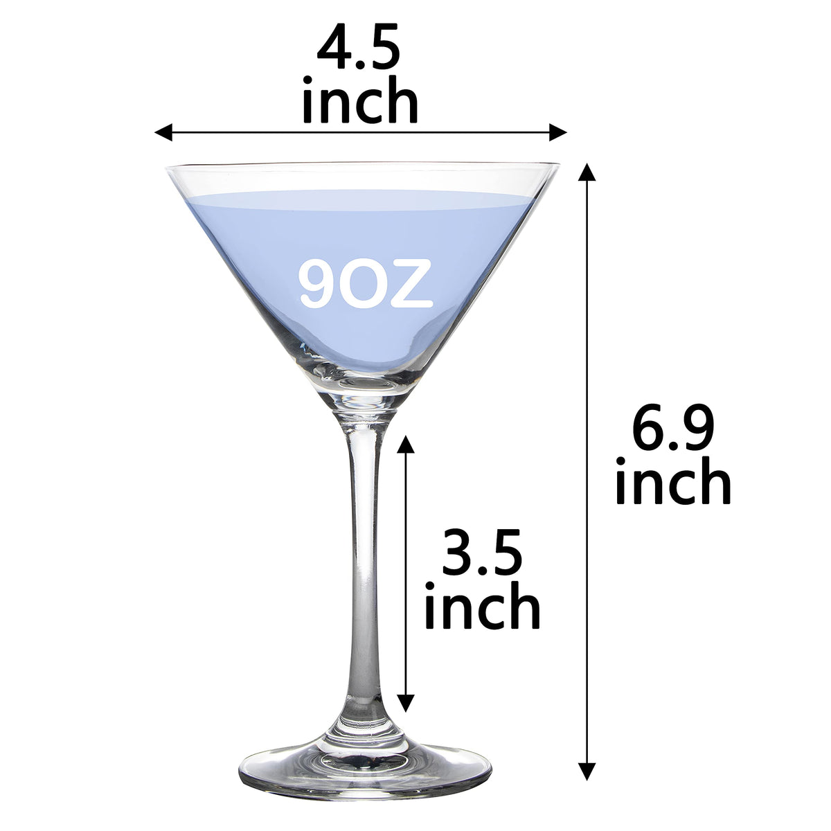 Clear 9 Ounce Set of 4 Martini Cocktail Glasses K2642