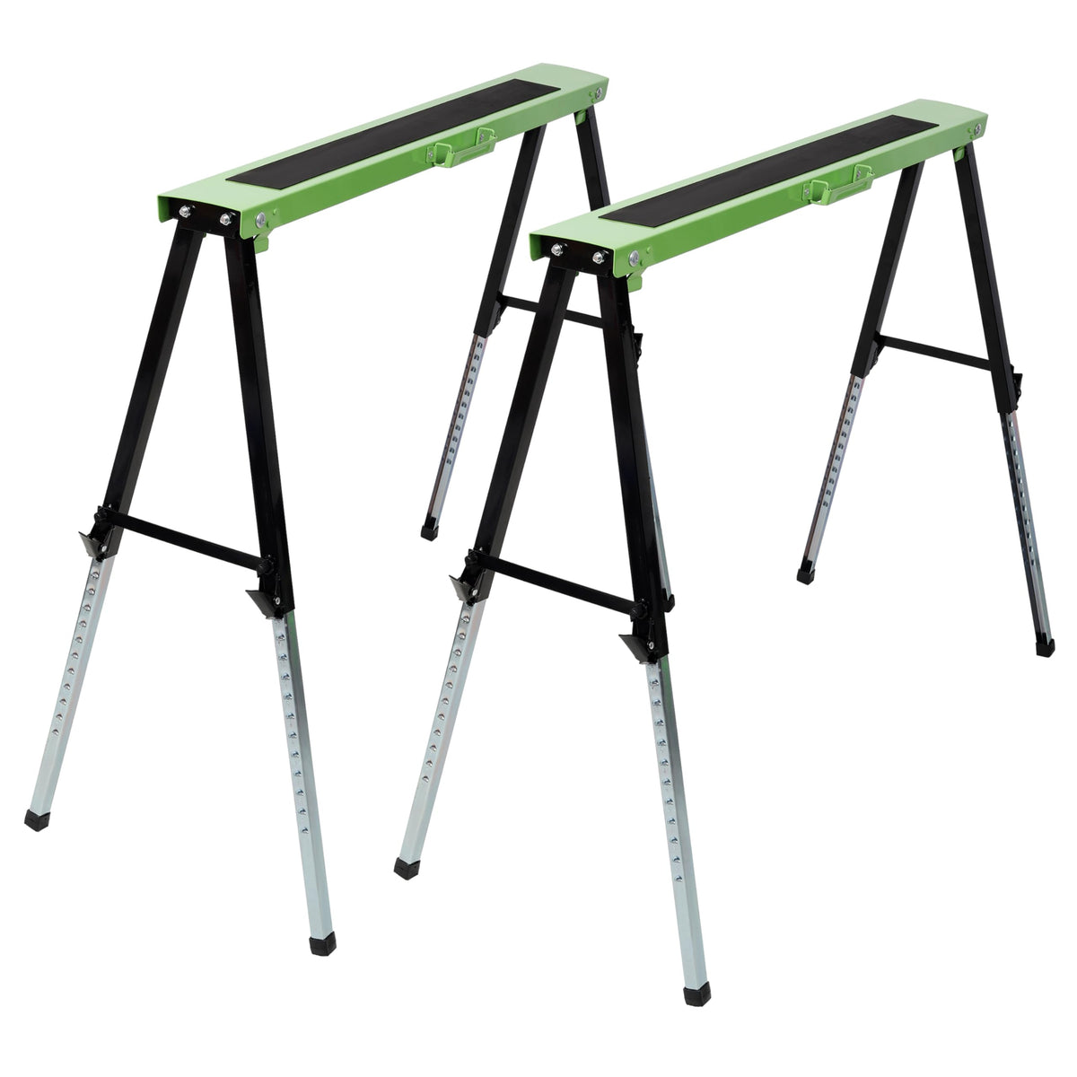 2 Pack Heavy Duty Steel Folding Sawhorse with Carry Handle V7621