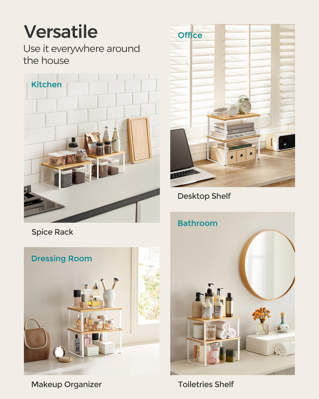 Set of 4 Kitchen Storage Shelf P197093