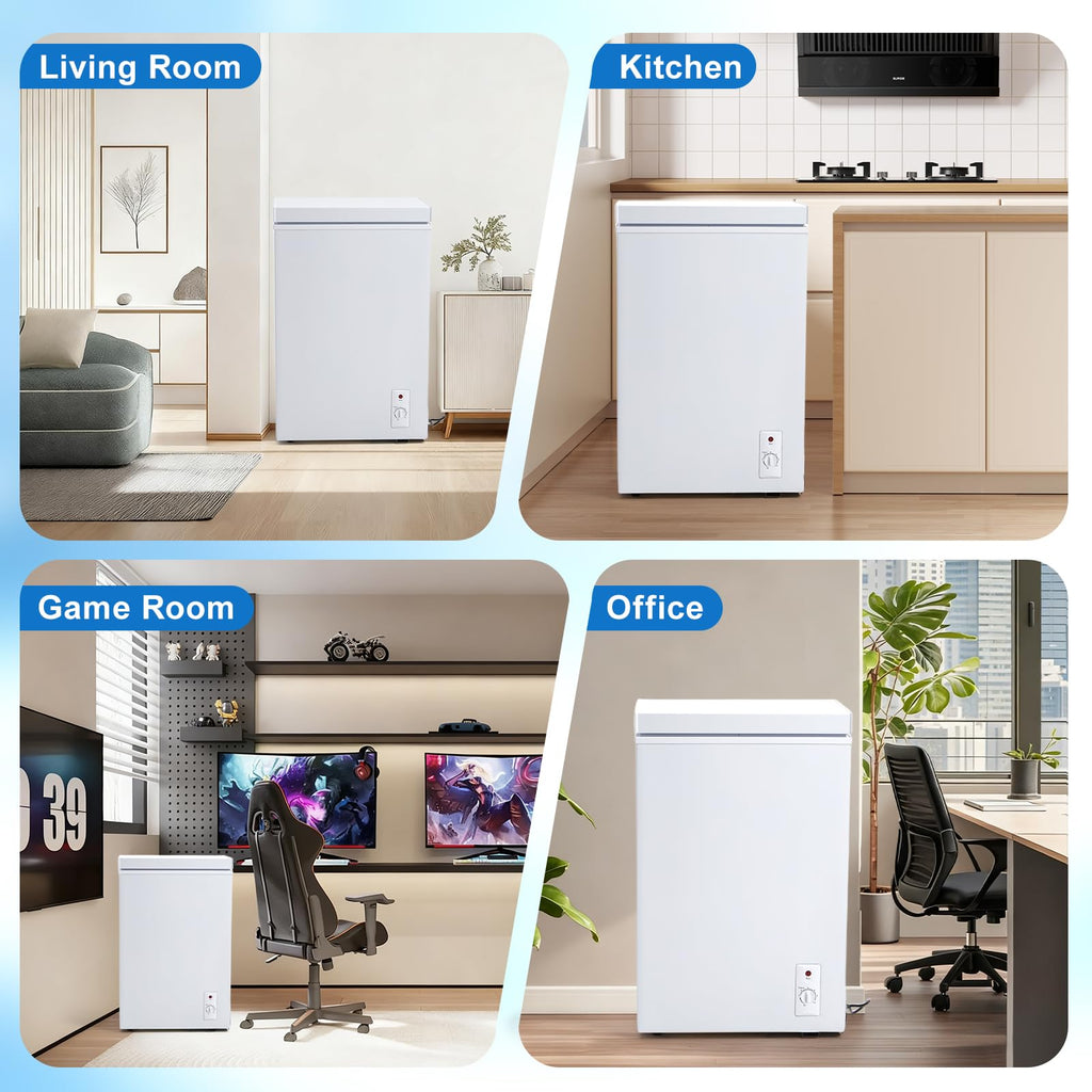 3.5 Cu.Ft White Chest Freezer with Removable Basket X483277