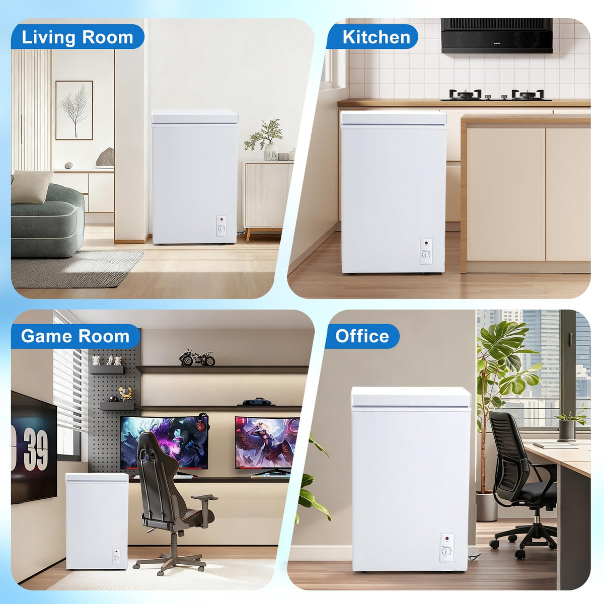 3.5 Cu.Ft White Chest Freezer with Removable Basket X483277