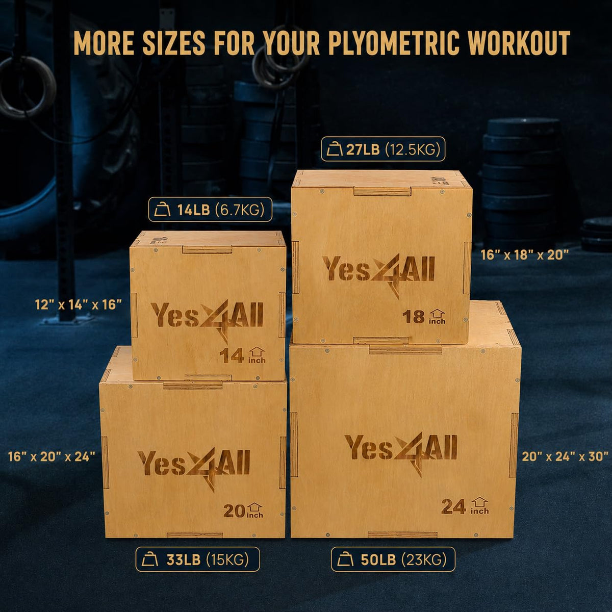 3-in-1 Wooden Plyo Box J1648