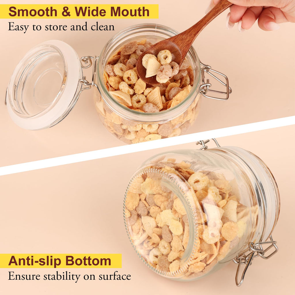 16oz Glass Jars with Airtight Lids, 6 Pack K949