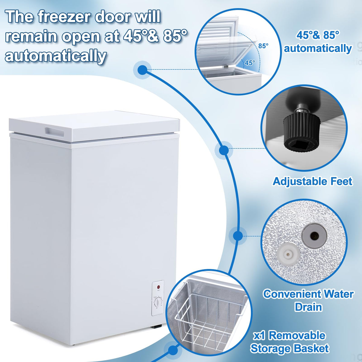 3.5 Cu.Ft White Chest Freezer with Removable Basket X483277