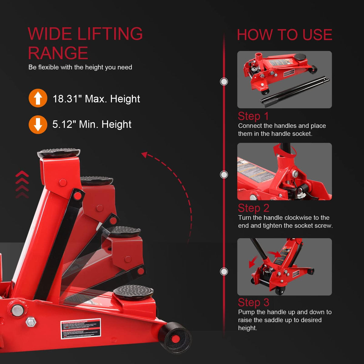 3-Ton Heavy Duty Hydraulic Floor Jack N28793