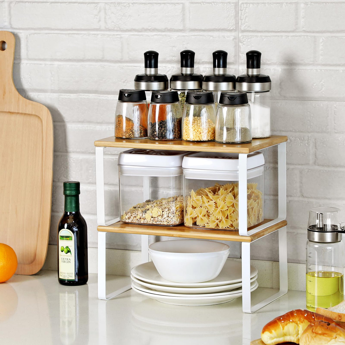 Set of 4 Kitchen Storage Shelf P197093