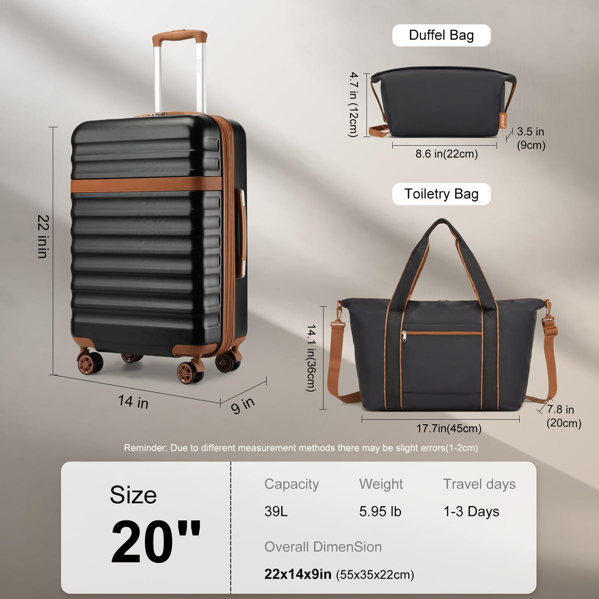 Black 20in Expandable Hardshell Carry-On P23212