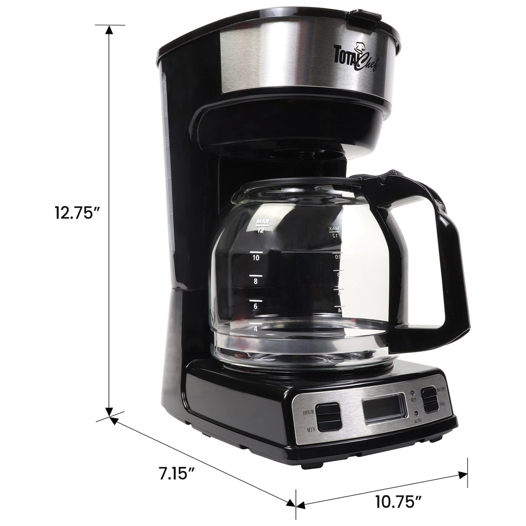 Programmable Coffee Maker Stainless Steel 12-Cup Glass Carafe Black/Gray X176173