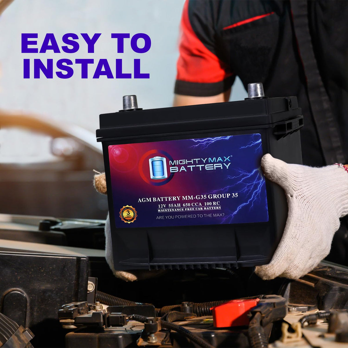 12V 55Ah AGM Replacement Battery C363