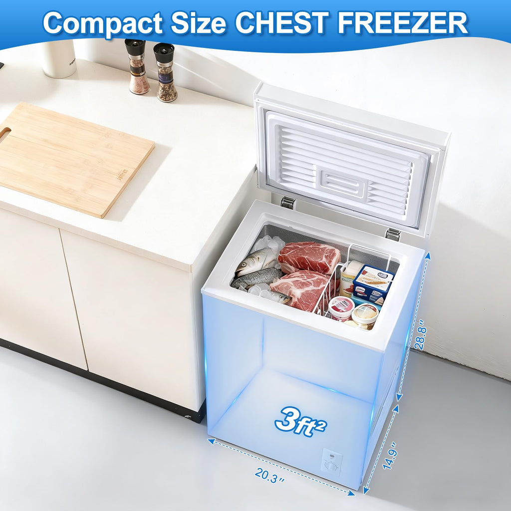 3.5 Cu.Ft White Chest Freezer with Removable Basket X483277