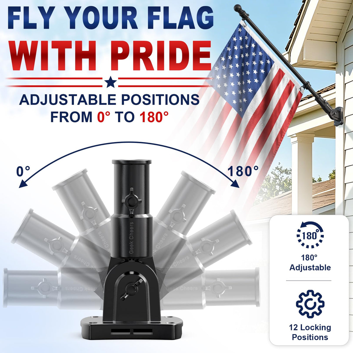 Heavy Duty Stainless Steel Flag Pole Holder W28416