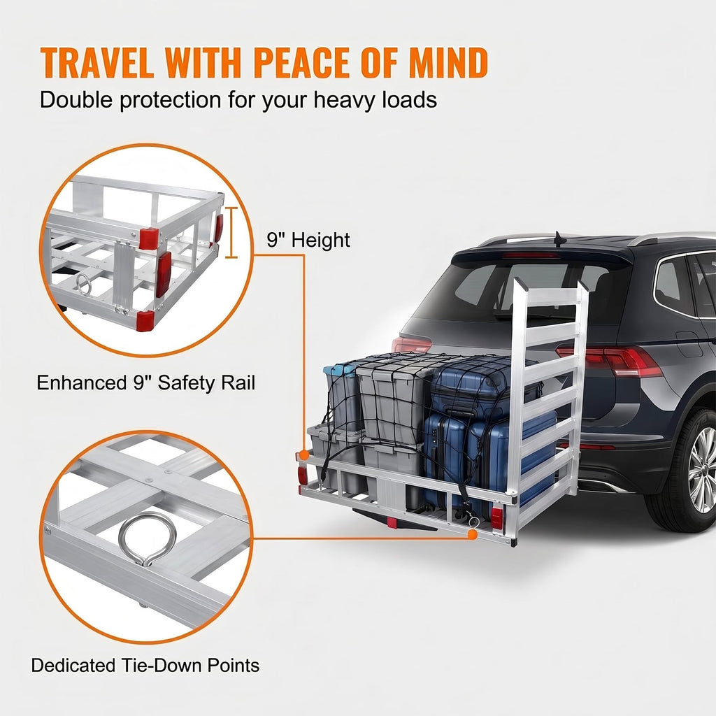 Aluminum Hitch Cargo Carrier with 27.5 in Folding Ramp S37058