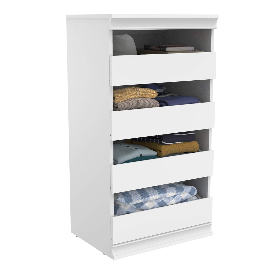 White 4 Drawer Wood Modular Storage Unit F3211