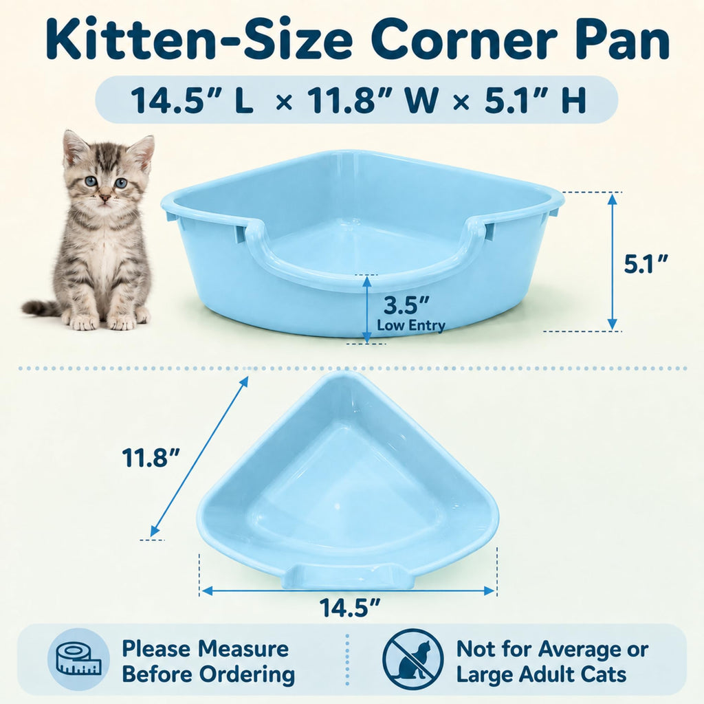 Corner Litter Box, Low Entry Kitten Litter Box P826