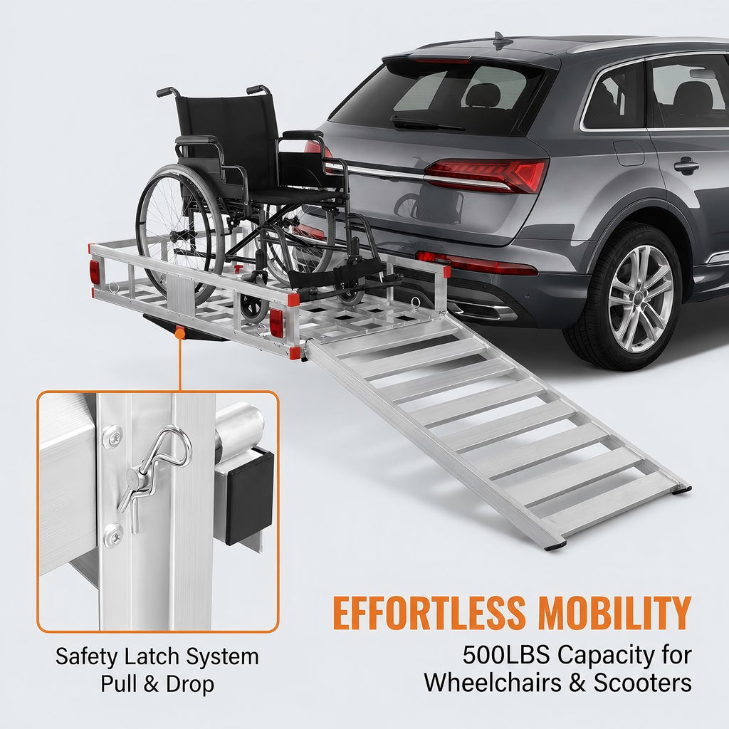 Aluminum Hitch Cargo Carrier with 27.5 in Folding Ramp S37058