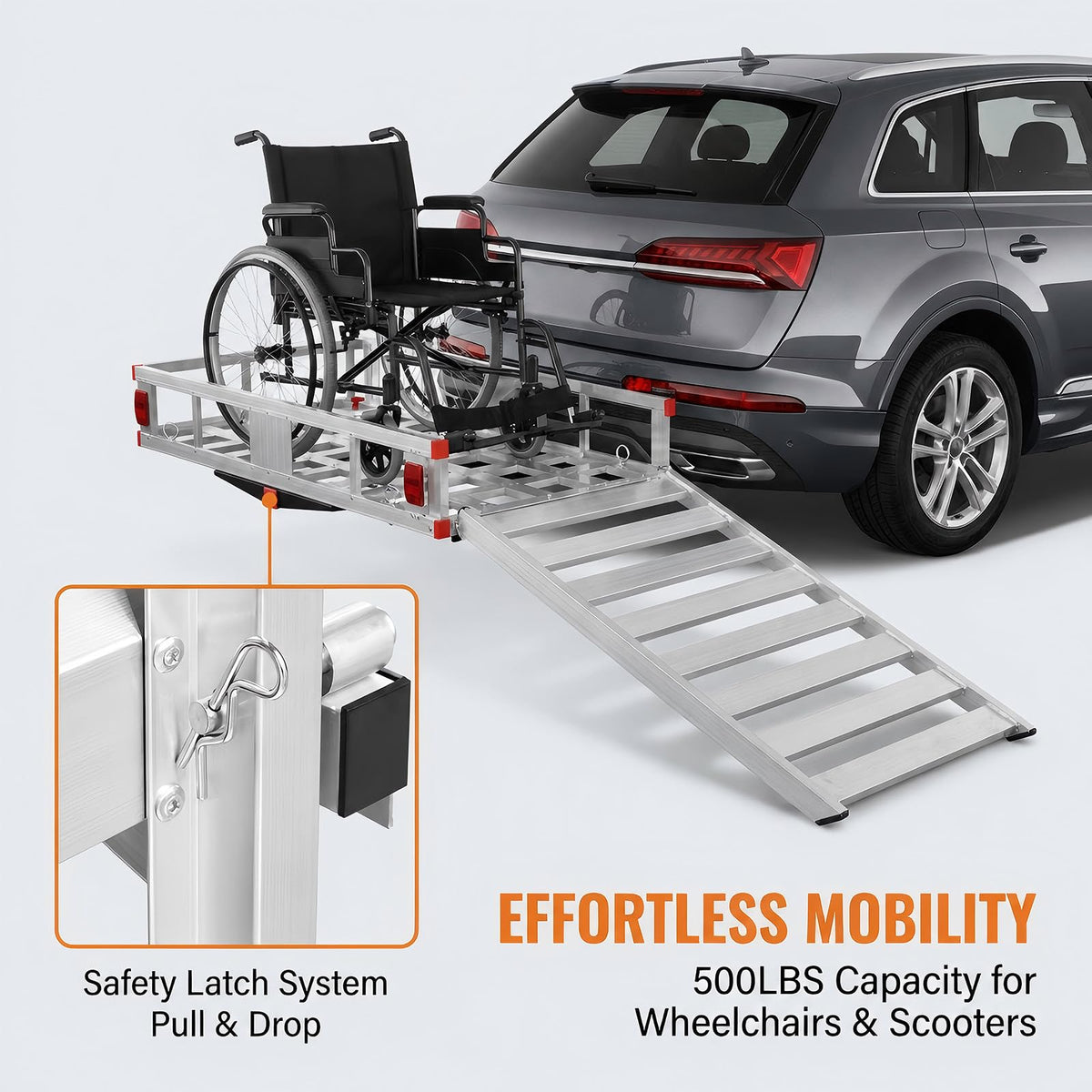 Aluminum Hitch Cargo Carrier with 27.5 in Folding Ramp S37058