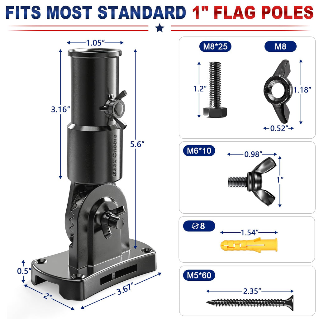 Heavy Duty Stainless Steel Flag Pole Holder W28416