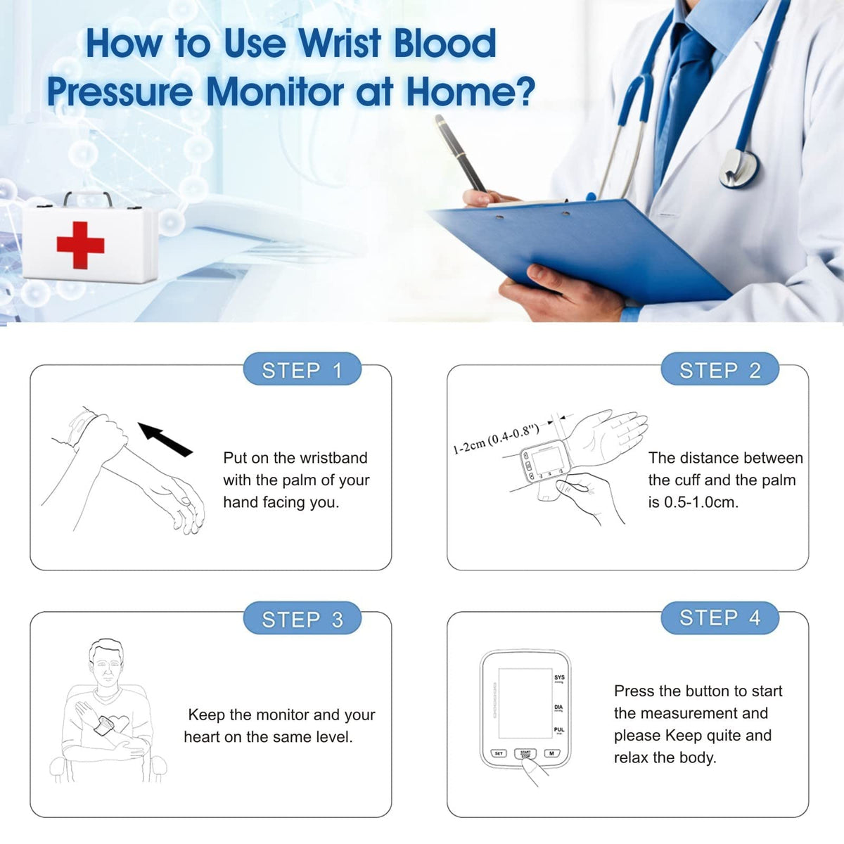 Automatic Talking Wrist Blood Pressure Monitor W859