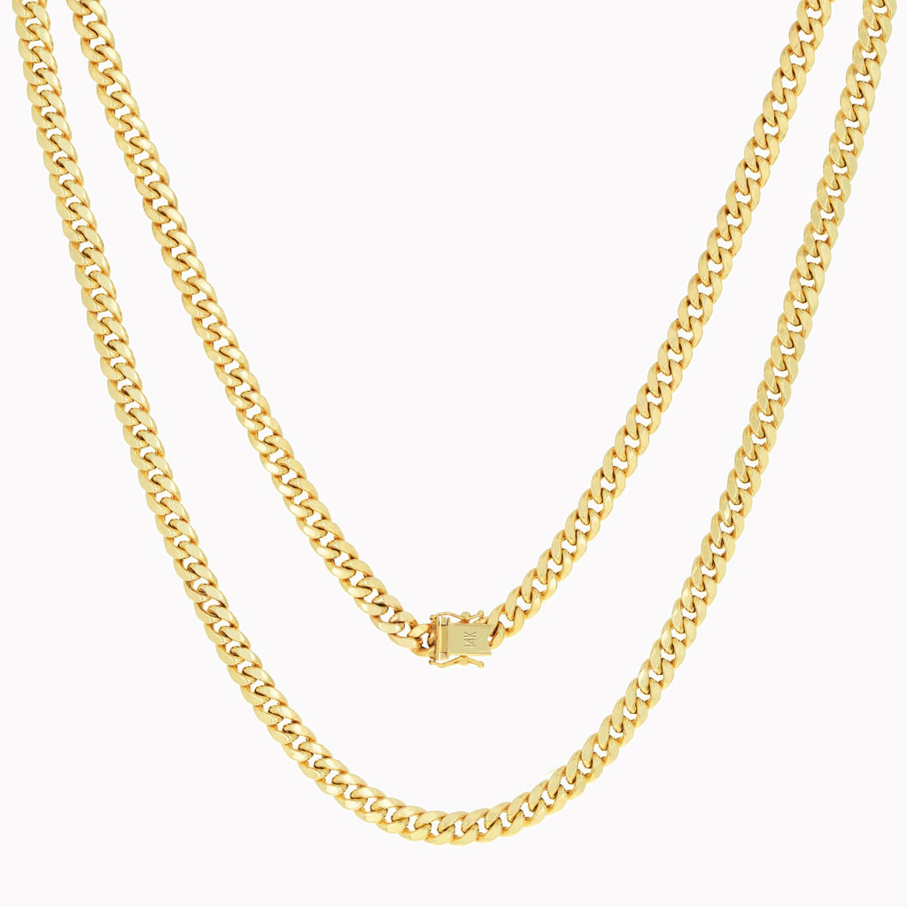 14k Yellow Gold Cuban Chain Necklace N79659