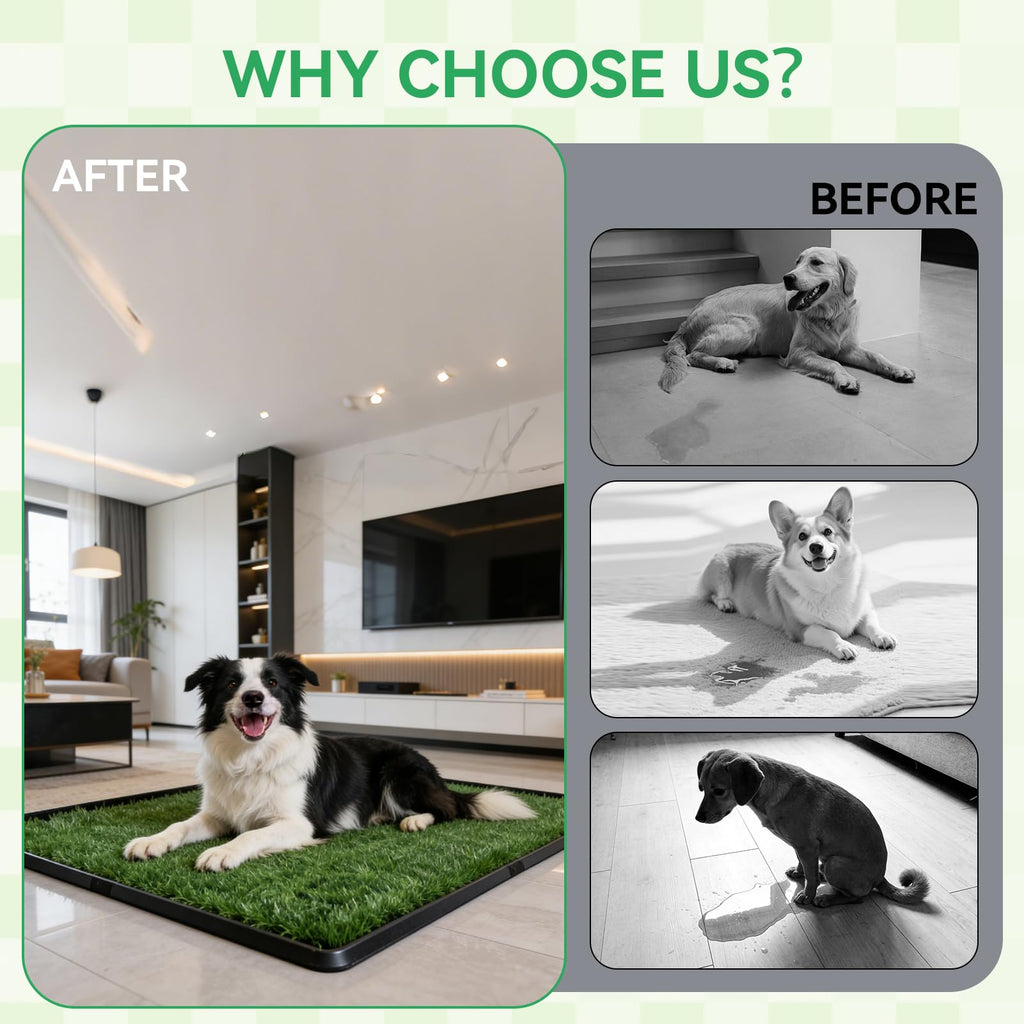 20x30 Inch Artificial Grass Dog Potty Pad with Tray X398061