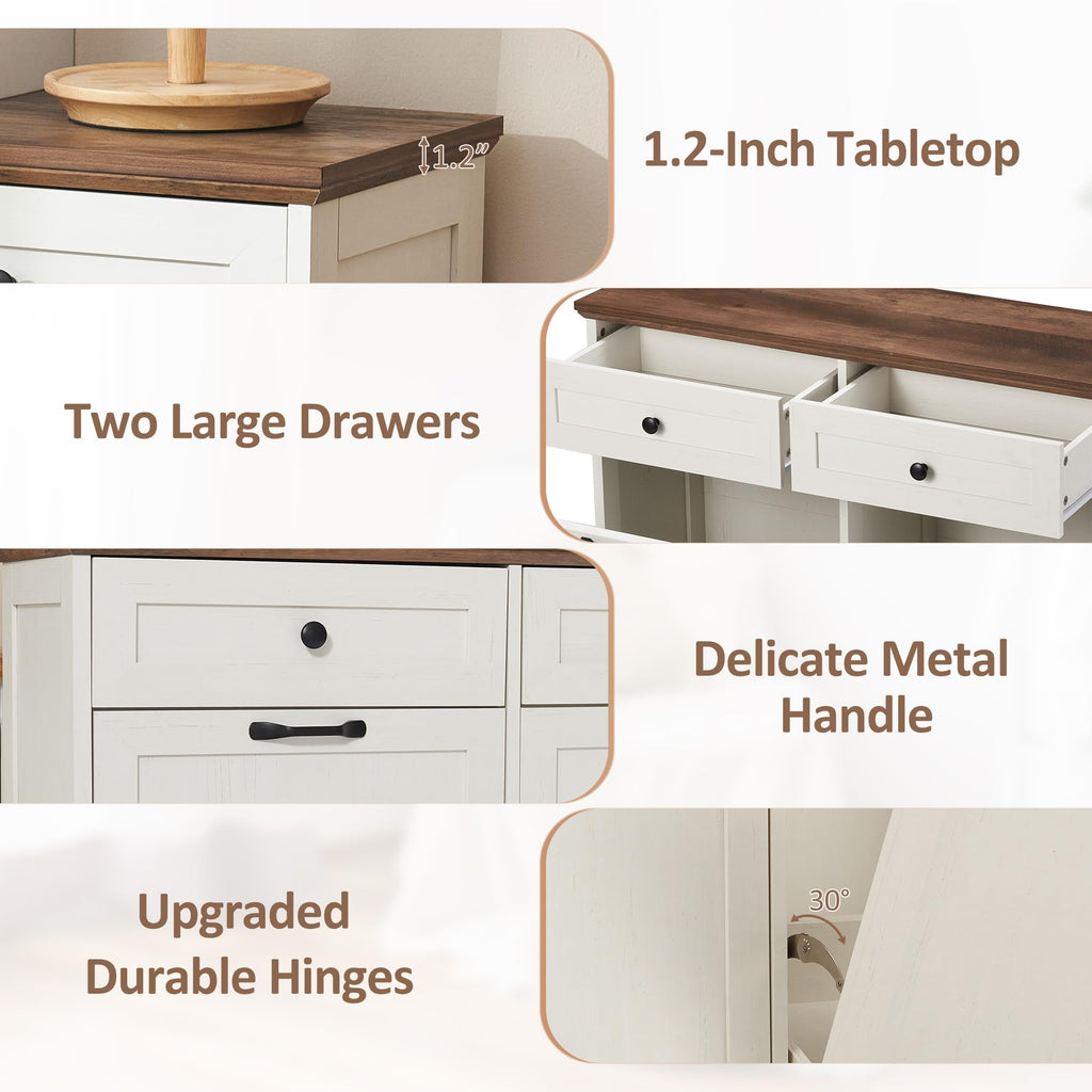 Antique White Double Tilt Out Trash Cabinet Z49502