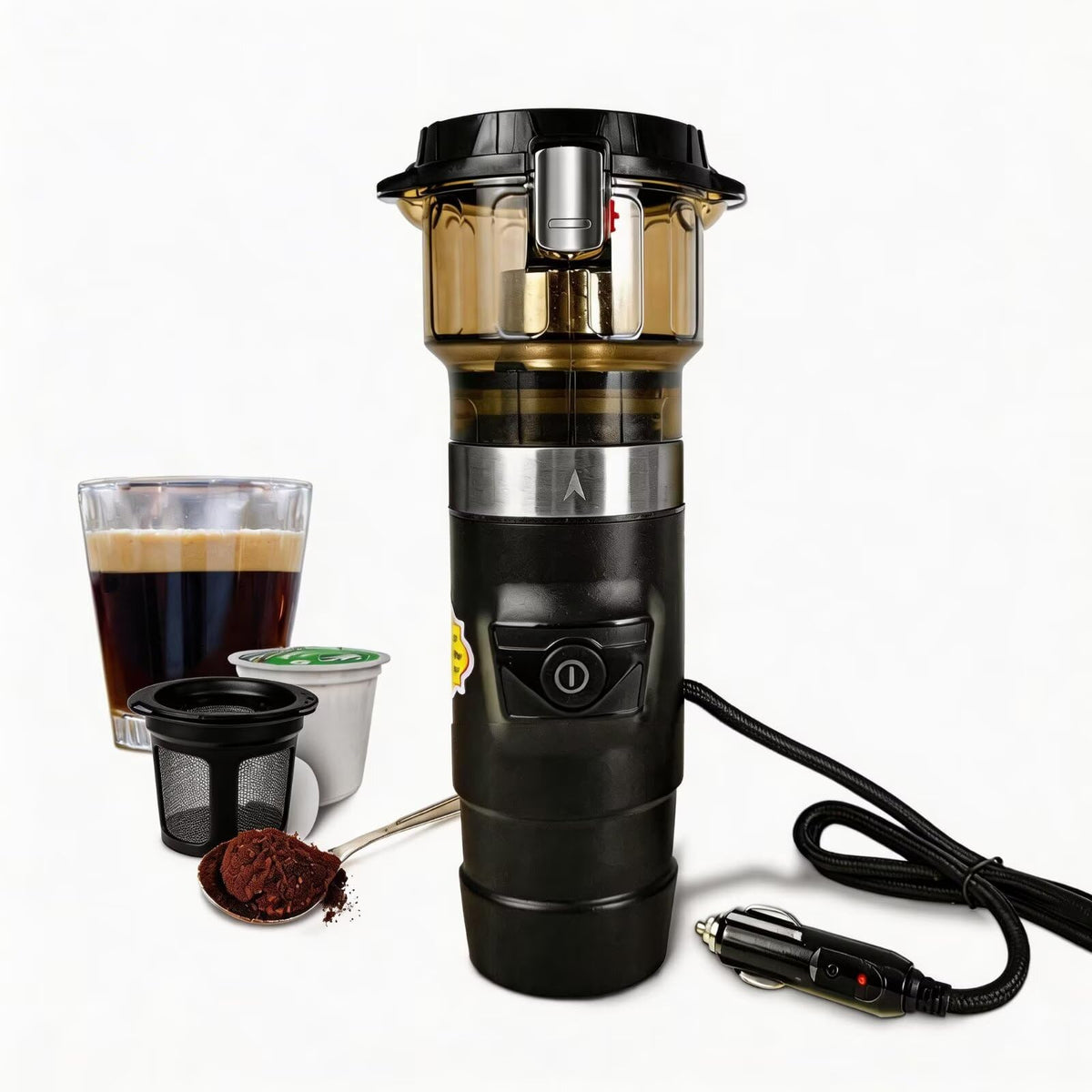 12V Portable Single Serve Car Coffee Maker with Reusable Filter A407131