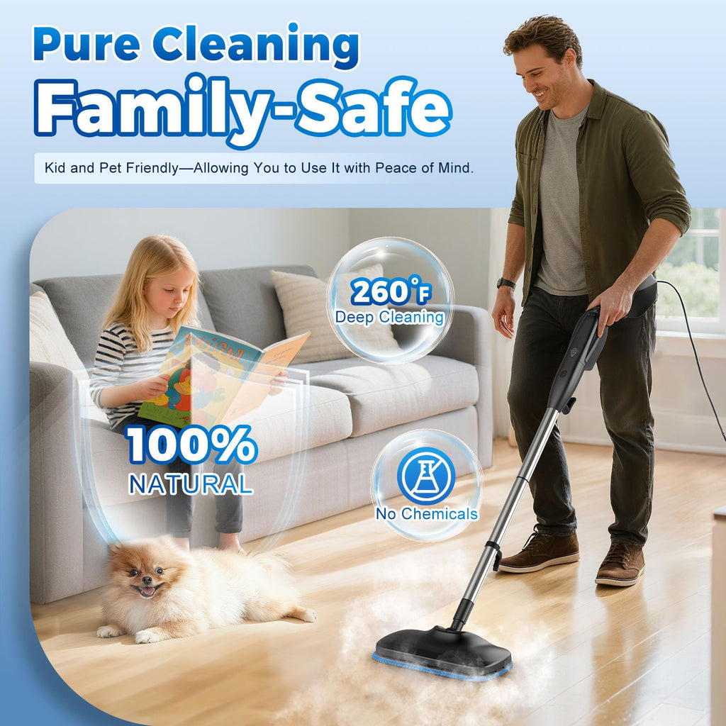 Heavy Duty Detachable Steam Mop Cleaner with 17 Accessories G8690