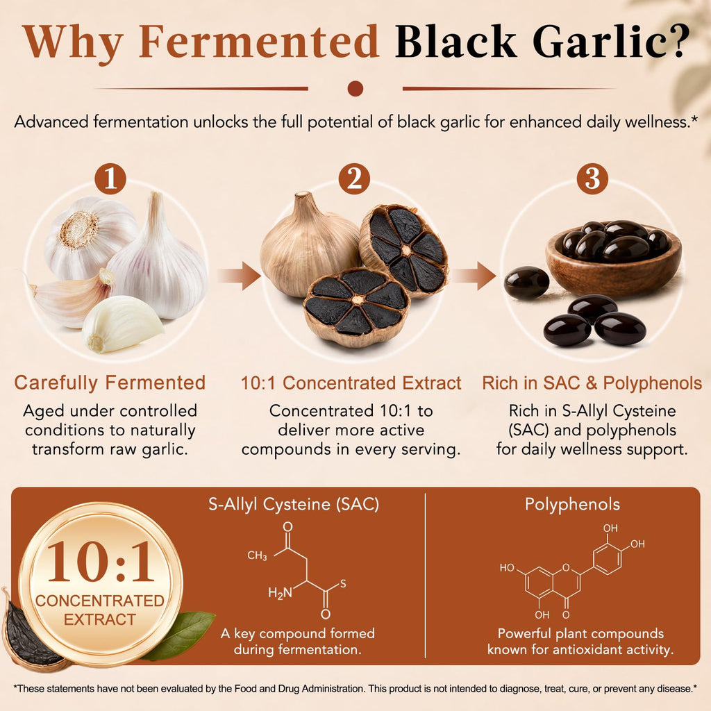 Black Garlic Softgels 6000mg 120 Softgels Q451