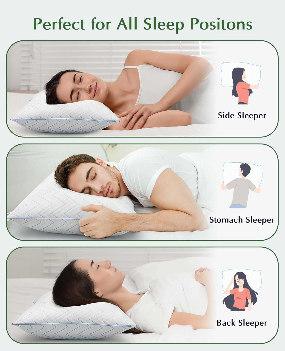 King Size Set of 2 Medium Firm Microfiber Bed Pillows Z5526