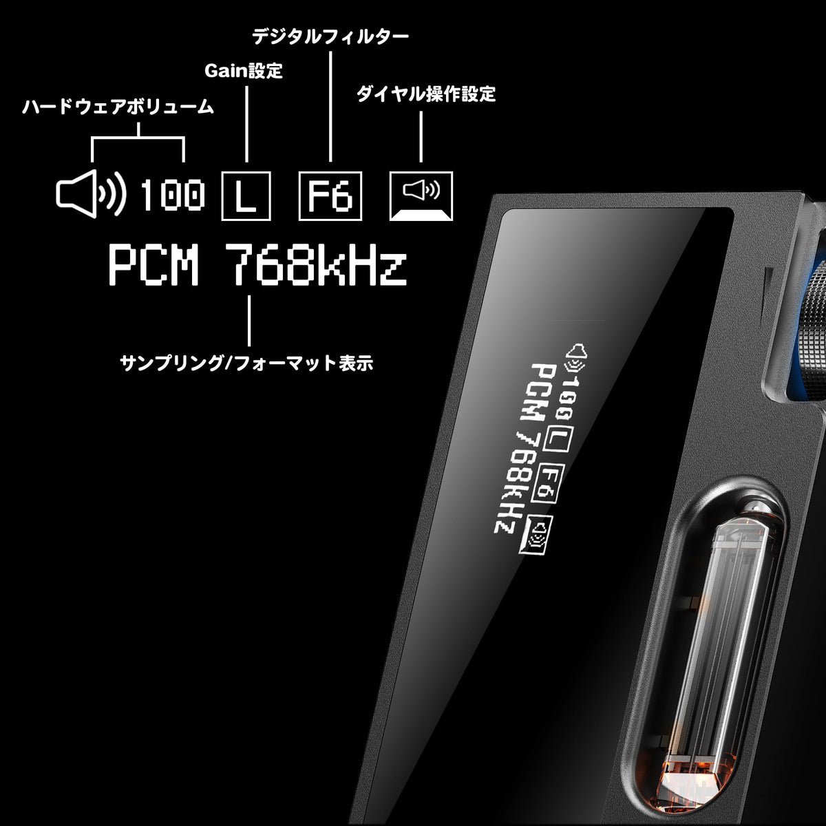 Portable Headphone Amplifier USB DAC AMP Dongle with Dual Tubes, 3.5mm+4.4mm Jack, Grey N4807