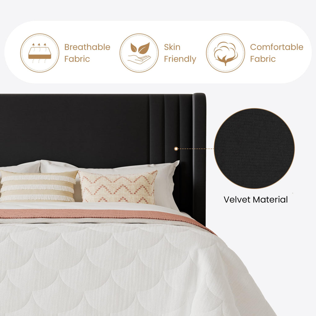 Queen Velvet Upholstered Bed Frame Q631