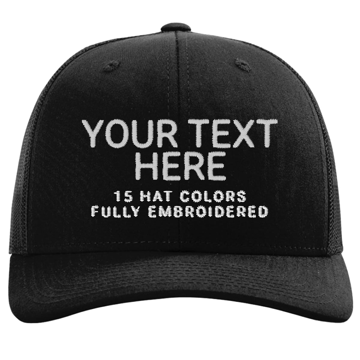 Custom Embroidered Adjustable Snapback Trucker Cap Black J437