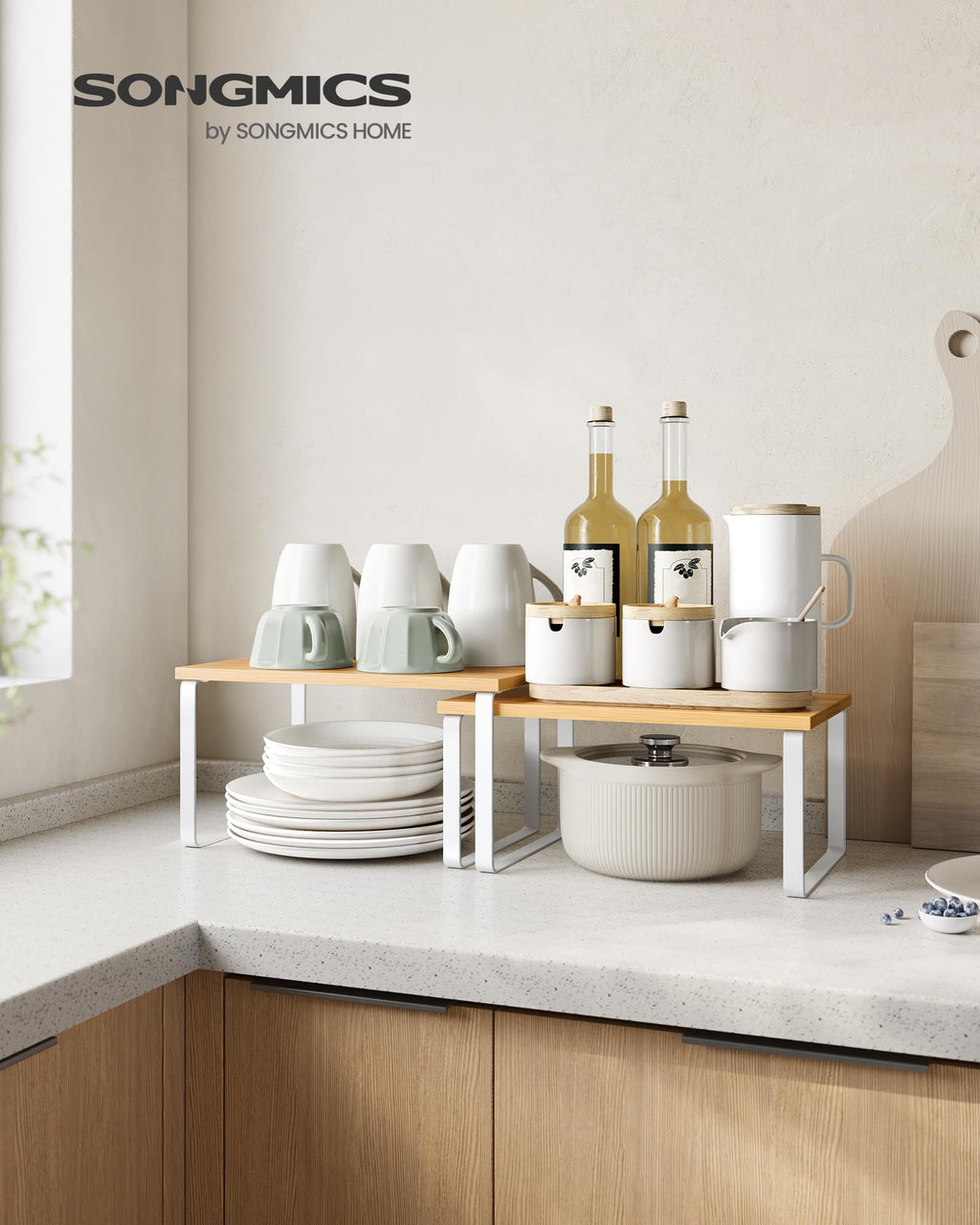 Set of 4 Kitchen Storage Shelf P197093